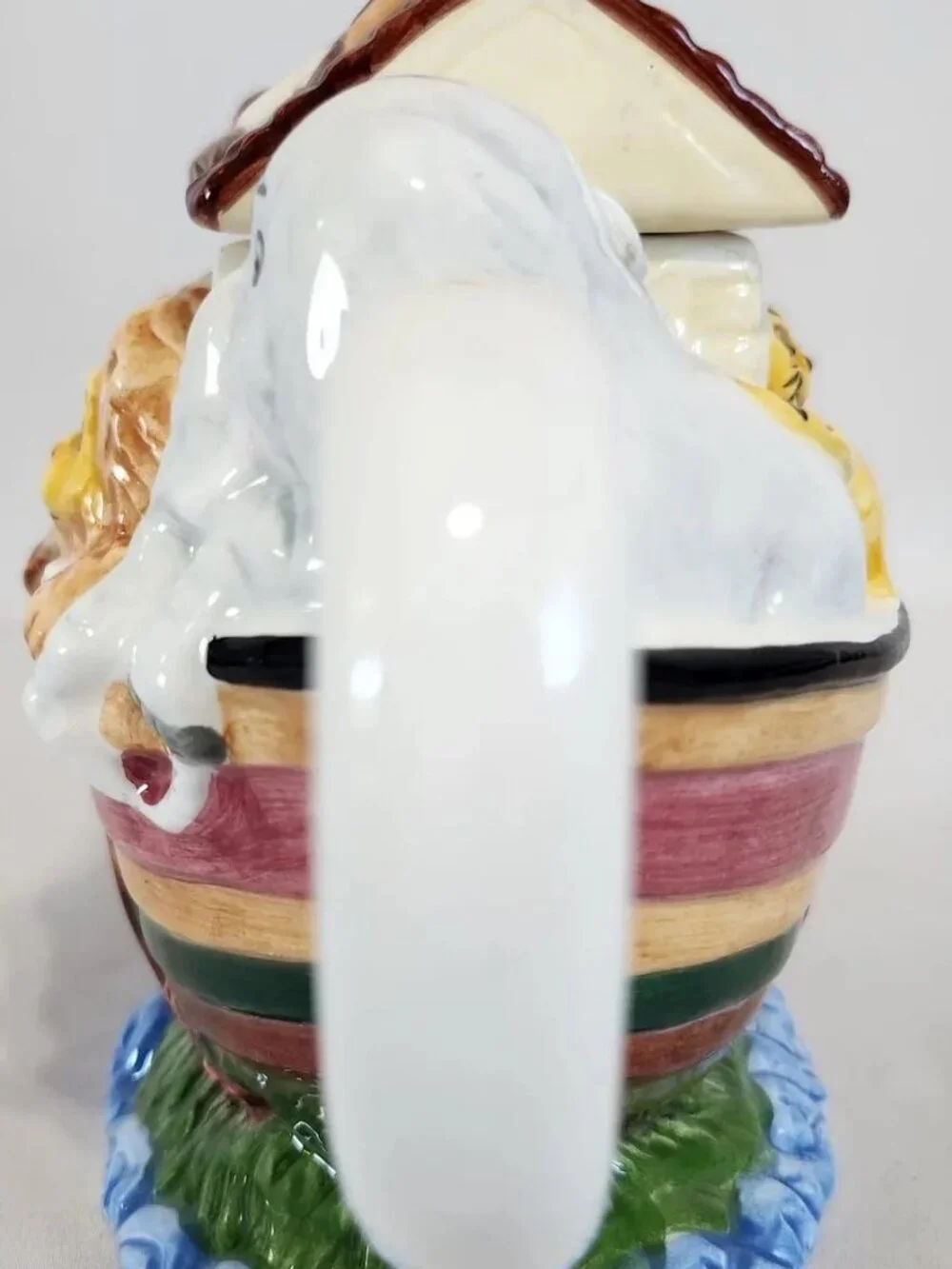 Noah's Ark Teapot Hand Painted Ceramic w/Lid New World Specialties Vtg 90s NWOT